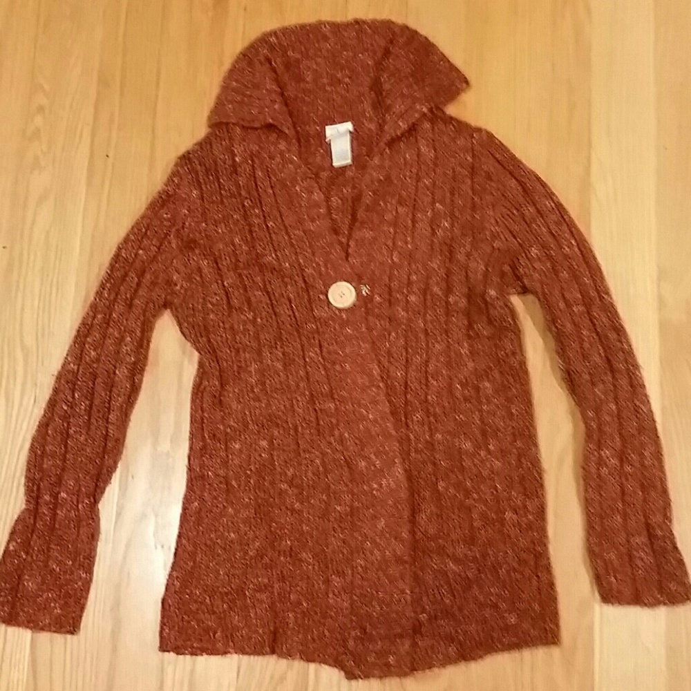 Burnt orange knit fall sweater